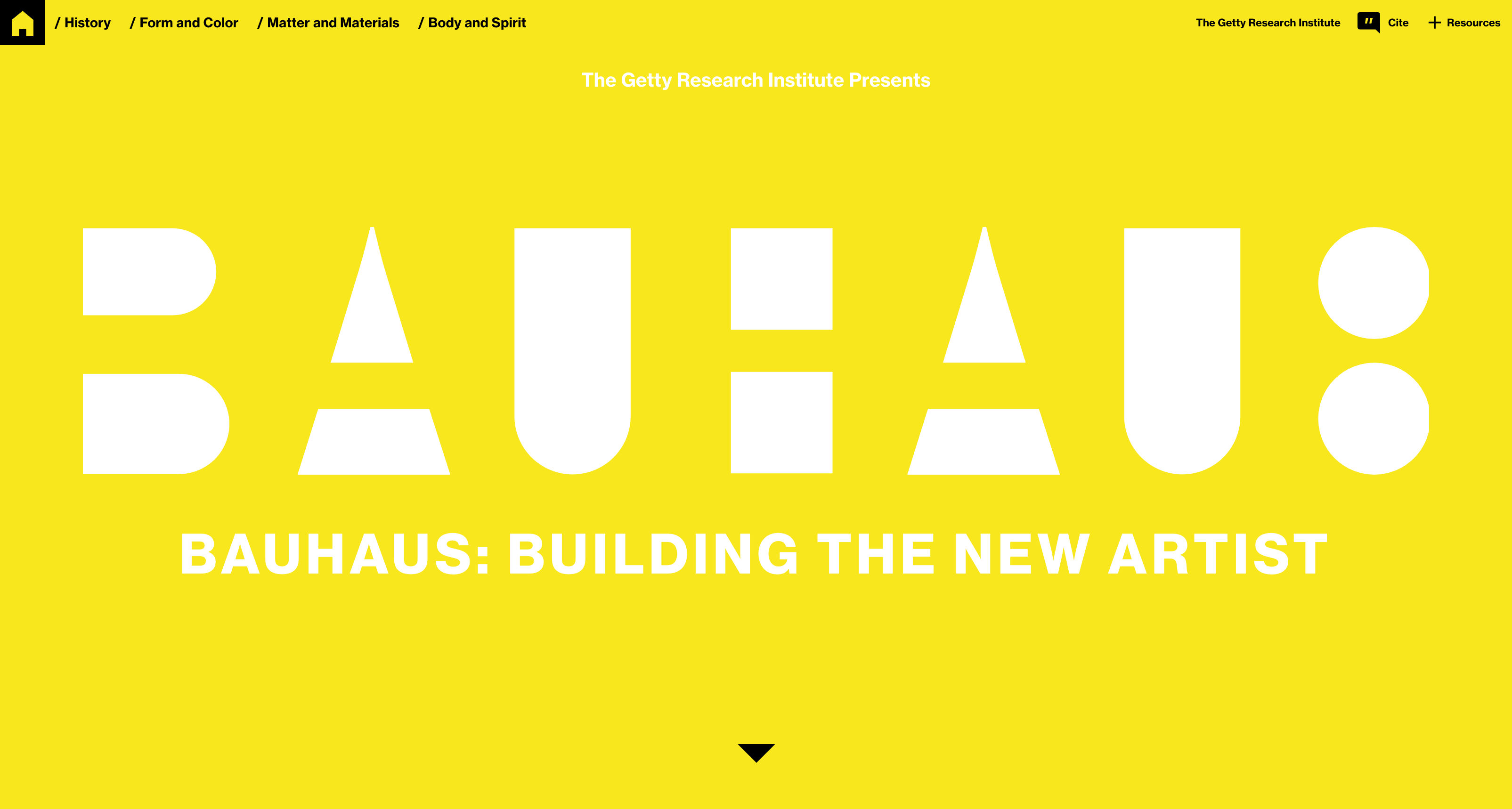 Bauhaus 100th Anniversary site for the Getty Research Institute 